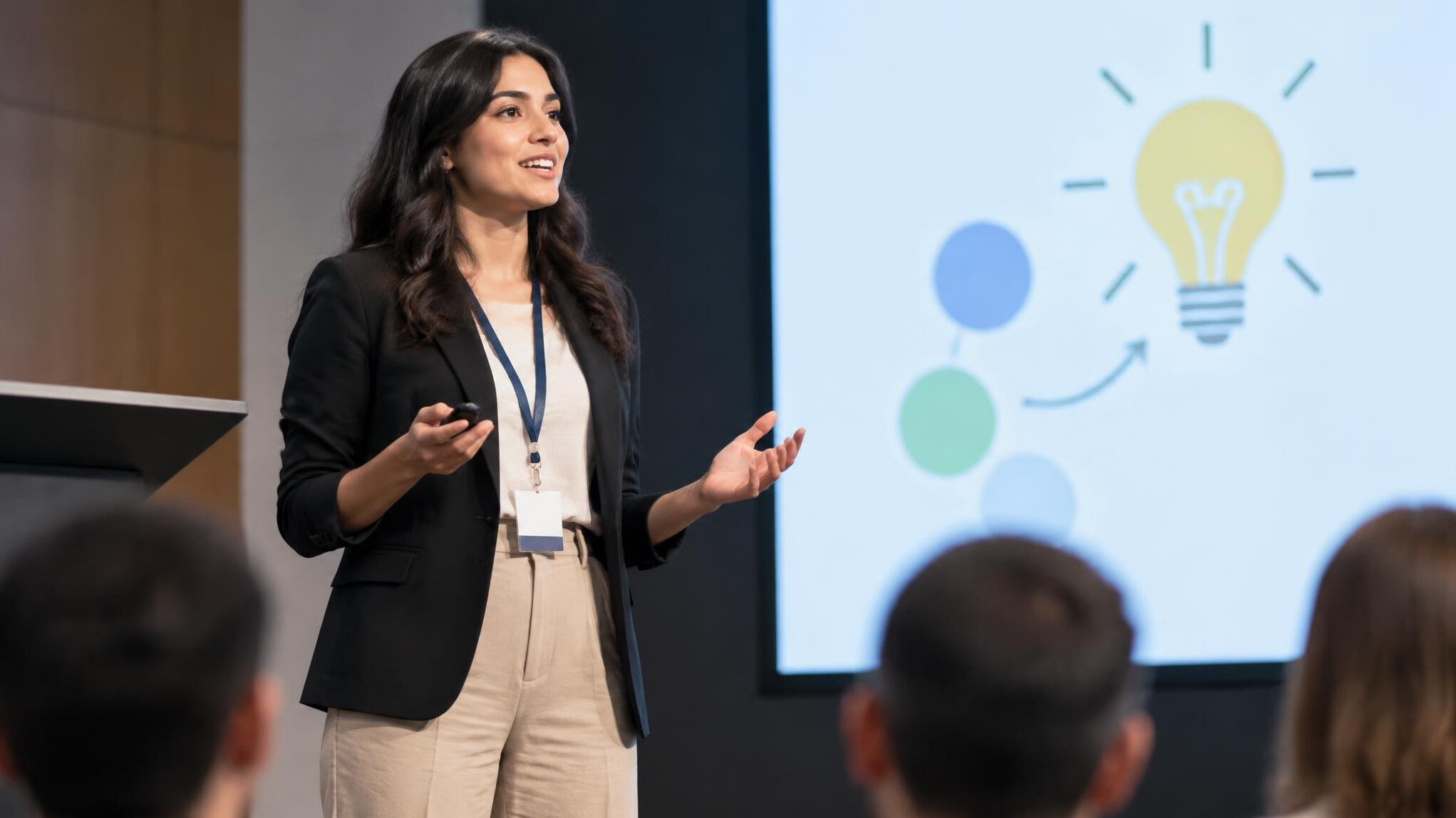 woman presenting ideas