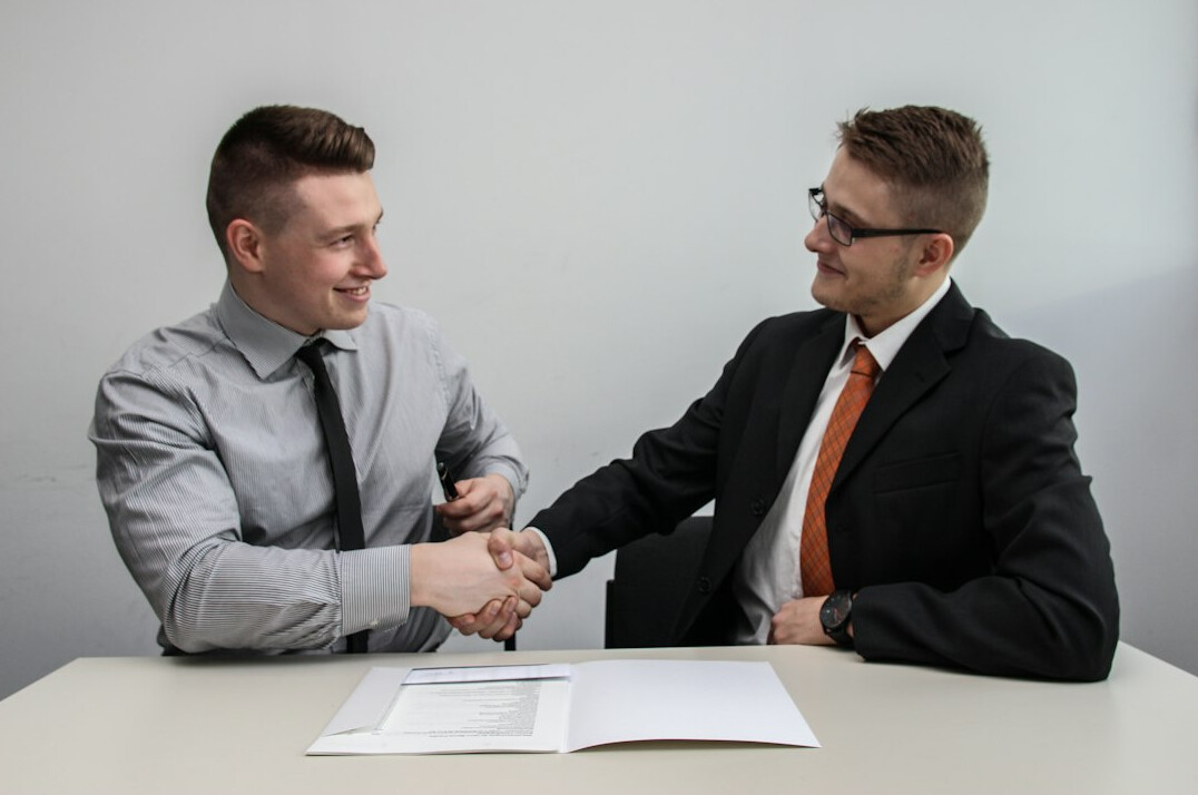 man networking at event