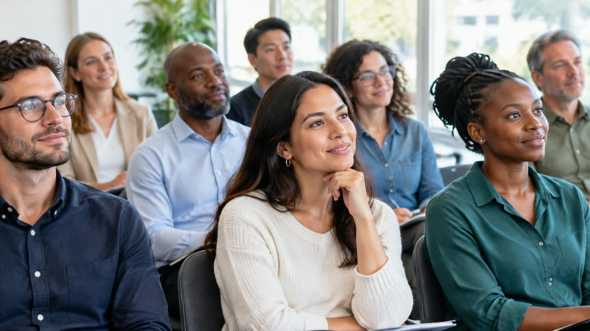 Audience listening attentively during a talk